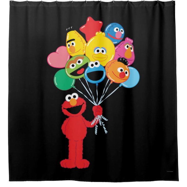 Cortina De Ducha Elmo Balloons (Anverso)