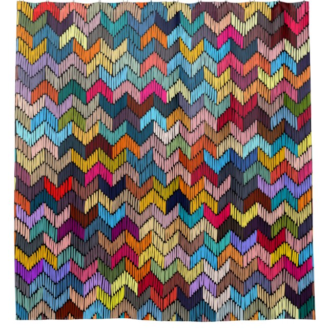 Cortina De Ducha Embroidered seamless geometric pattern. Ornament E (Anverso)