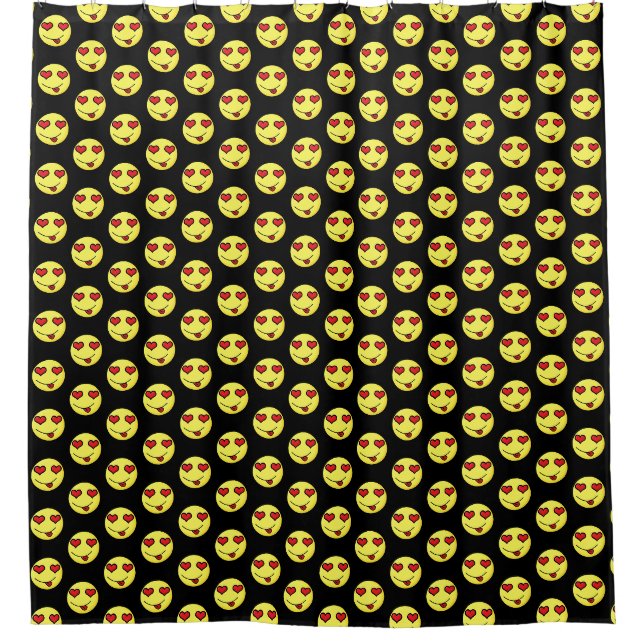 Cortina De Ducha Emoji de enamorado (Anverso)