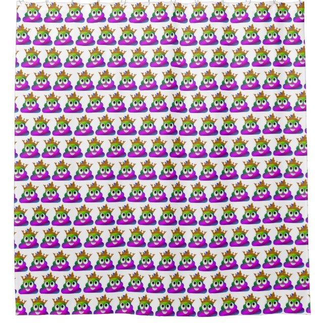 Cortina De Ducha Emoji de la corona del arcoiris de la princesa (Anverso)