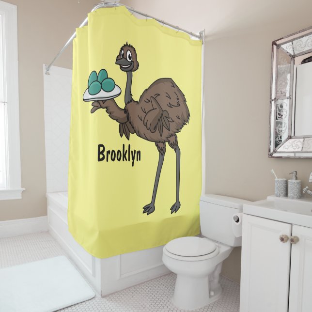 Cortina De Ducha Emu con ilustracion personalizado de huevos (In situ)