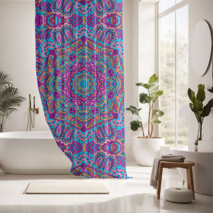 Cortina De Ducha Encantador patrón continuo de mandala colorido