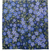 Encantadoras Flores de Vinca Dispersas Azul Profun