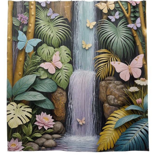 Cortina De Ducha Enchanted Falls Oasis (Anverso)