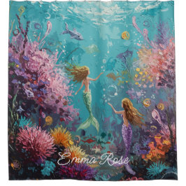 Cortina De Ducha Enchanted Mermaid Underwater Scene