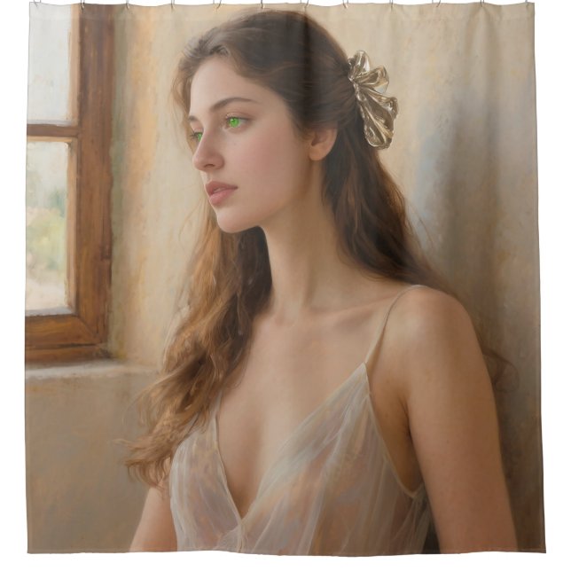 Cortina De Ducha Enchanting Green Gaze (Anverso)