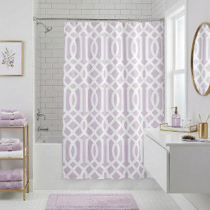 Cortina De Ducha Enrejado de Lila Morado y Blanco Colores Editabl