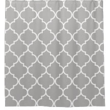 Enrejado marroquí gris y blanco Quatrefoil