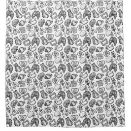 Cortina De Ducha Esbozo de ciencia de la anatomía humana moderna Ha