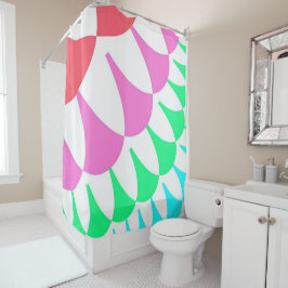 Cortina De Ducha Escalas de arco iris blanco