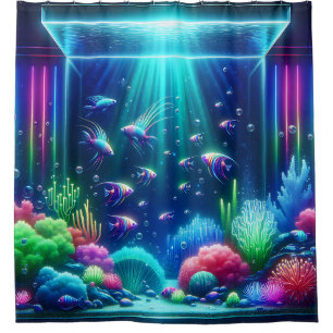 Cortina De Ducha "Escape de acuario encantado"