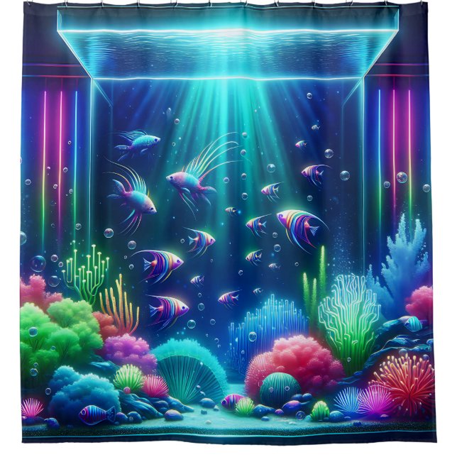 Cortina De Ducha "Escape de acuario encantado" (Anverso)