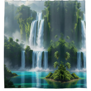 Cortina De Ducha Escape de las cataratas: El poder de la naturaleza