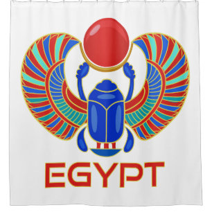 Cortina De Ducha Escarabajo Egipcio Con La Palabra Egipto
