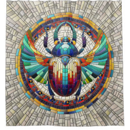 Cortina De Ducha Escarabajo egipcio Scarab - Arte Mosaico