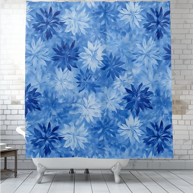 Cortina De Ducha Escarcha azul moderna (Modern Blue Frost Shower Curtain)
