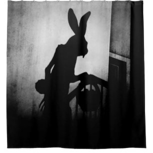 Cortina De Ducha Escena de la sombra de conejito de Pascua