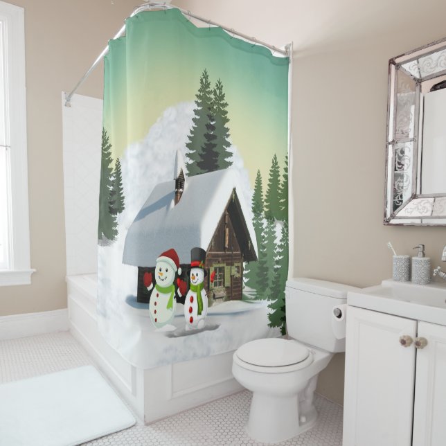 Cortina De Ducha Escena de navidades Snowman (In situ)