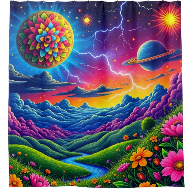 Cortina De Ducha Escena natural de Artsy (Anverso)