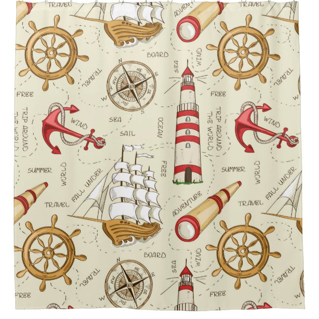 Cortina De Ducha Escena oceánica (Anverso)