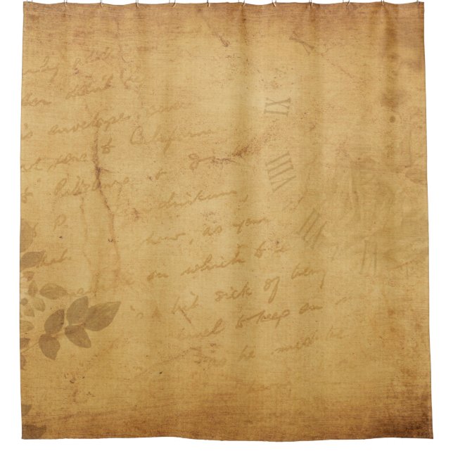 Cortina De Ducha Escritura de flores de imagen de fondo (Anverso)