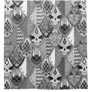 Cortina De Ducha escudos góticos bw