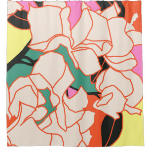 Cortina De Ducha Esencia rosa de Bougainvillea