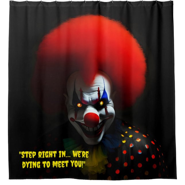 Cortina De Ducha Espeluznante payaso Phobia Scary Gag Personalizado (Anverso)
