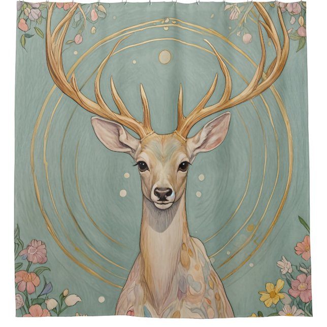 Cortina De Ducha Espíritu suave: Un ciervo pastel (Anverso)