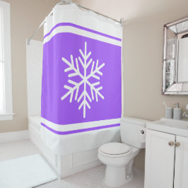 Cortina De Ducha Esporádico Alpine Snowflake Divertido Rayos Blanco