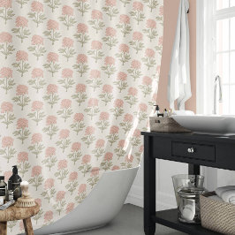Cortina De Ducha Estampa floral de peonía bloque vintage cottage ro