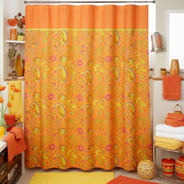 Cortina De Ducha Estampado de cachemira naranja (Subido por el creador)