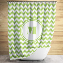 Estampado de Chevron Verde Lima y Blanco con Monog