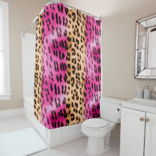 Cortina De Ducha Estampado de leopardo en oro rosa