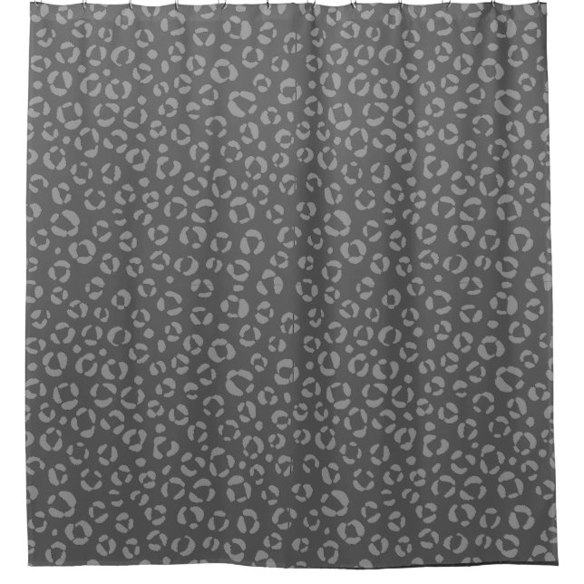 Cortina De Ducha Estampado de leopardo gris (Anverso)