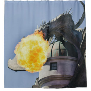 Cortina De Ducha Estatua del Dragón Respirador de Fuego