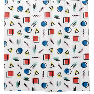 Cortina De Ducha estilo abstracto de Memphis de los años 80