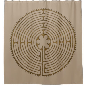 Cortina De Ducha Estilo antiguo de Chartres Labyrinth + sus ideas