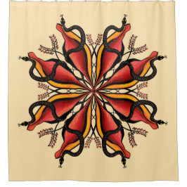 Cortina De Ducha Estilo de tatuaje de flor de las serpientes de gót