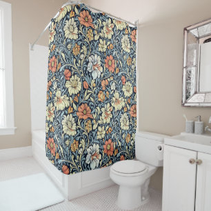 Cortina De Ducha estilo floral William Morris patrón de acanto