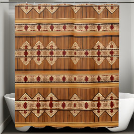 Cortina de ducha estilo horizontal rústico