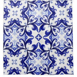 Cortina De Ducha Estilo italiano, azulejos,majolica Impresión todo-
