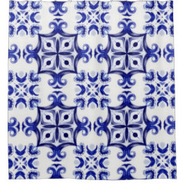 Cortina De Ducha estilo italiano, mayólica, azulejos,