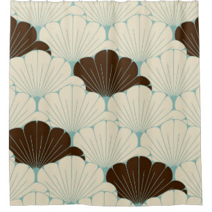 Cortina De Ducha Estilo japonés mosaico azul