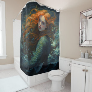 Cortina de ducha estilo Mermaid Van Gogh