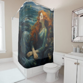 Cortina de ducha estilo Mermaid Van Gogh