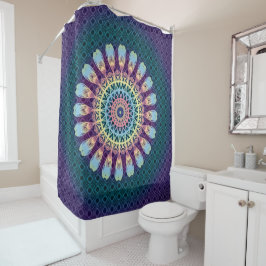 Cortina De Ducha Estilo multicolor de Boho del hippy de la mandala