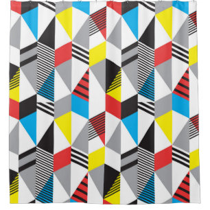 Cortina De Ducha Estilo Retro Bauhaus: Resumen sin Marea