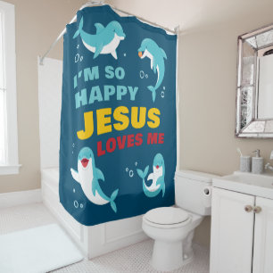 Cortina De Ducha Estoy tan feliz de que Jesús me ame a los niños