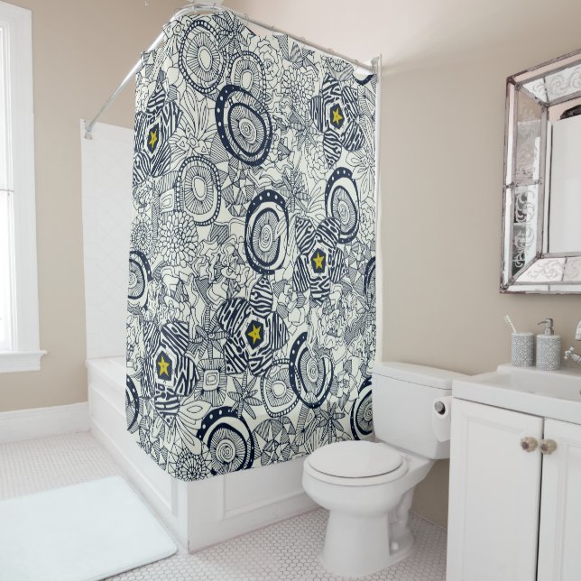 Cortina De Ducha estrella de chartreuse de marfil (In situ)